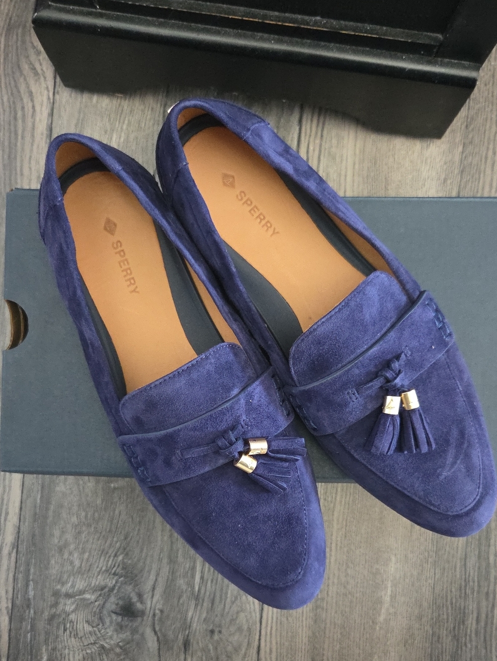 Sperry Women's Deep Blue Suede Tassel Loafers